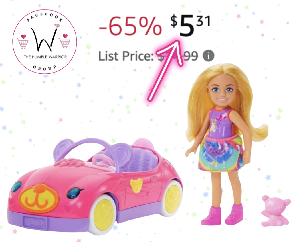 Barbie Chelsea Toy Car Set with Bear-Themed Convertible & Teddy Bear!